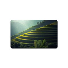 Scenic View Of Rice Paddy Magnet (name Card)