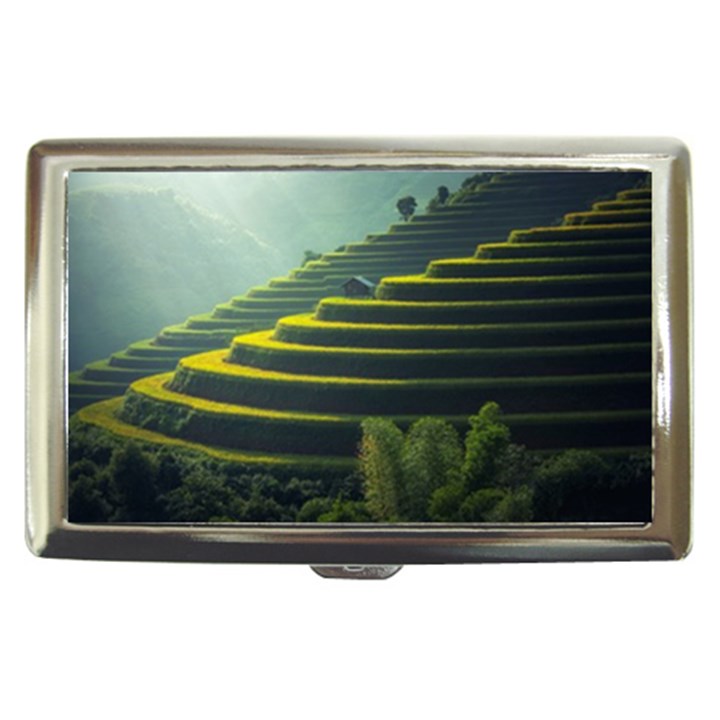 Scenic View Of Rice Paddy Cigarette Money Case