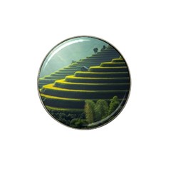 Scenic View Of Rice Paddy Hat Clip Ball Marker by Sudhe