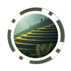 Scenic View Of Rice Paddy Poker Chip Card Guard by Sudhe