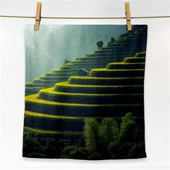 Scenic View Of Rice Paddy Face Towel