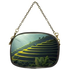 Scenic View Of Rice Paddy Chain Purse (one Side) by Sudhe