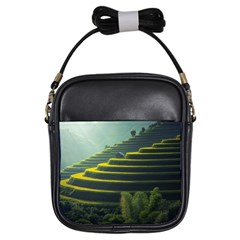 Scenic View Of Rice Paddy Girls Sling Bag by Sudhe