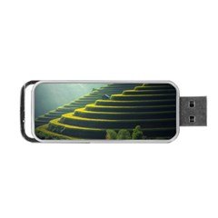 Scenic View Of Rice Paddy Portable Usb Flash (two Sides) by Sudhe