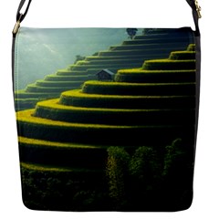 Scenic View Of Rice Paddy Flap Closure Messenger Bag (s) by Sudhe