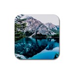 Daylight Forest Glossy Lake Rubber Coaster (Square)  Front