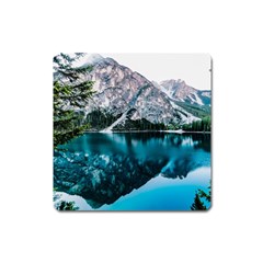 Daylight Forest Glossy Lake Square Magnet by Sudhe