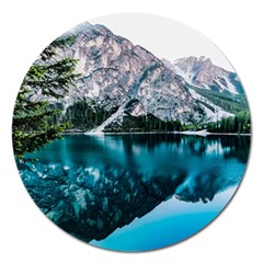 Daylight Forest Glossy Lake Magnet 5  (round) by Sudhe