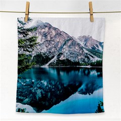 Daylight Forest Glossy Lake Face Towel by Sudhe