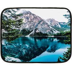 Daylight Forest Glossy Lake Fleece Blanket (mini) by Sudhe