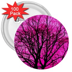 Pink Silhouette Tree 3  Buttons (100 Pack)  by Sudhe