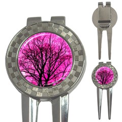 Pink Silhouette Tree 3-in-1 Golf Divots by Sudhe