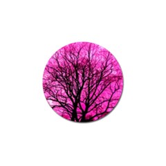 Pink Silhouette Tree Golf Ball Marker (4 Pack) by Sudhe