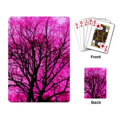 Pink Silhouette Tree Playing Cards Single Design