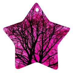 Pink Silhouette Tree Star Ornament (two Sides) by Sudhe