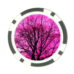 Pink Silhouette Tree Poker Chip Card Guard (10 Pack) by Sudhe