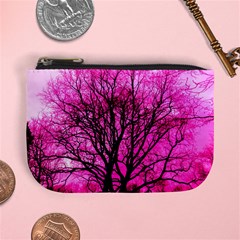 Pink Silhouette Tree Mini Coin Purse by Sudhe