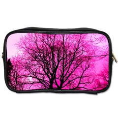 Pink Silhouette Tree Toiletries Bag (one Side) by Sudhe