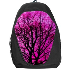 Pink Silhouette Tree Backpack Bag by Sudhe