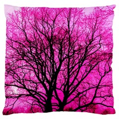 Pink Silhouette Tree Standard Flano Cushion Case (two Sides) by Sudhe