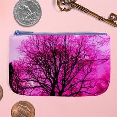 Pink Silhouette Tree Large Coin Purse by Sudhe