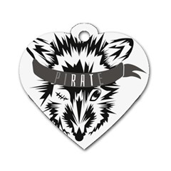 Pirate Rat Animal Pet Danger Dog Tag Heart (one Side) by Sudhe