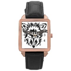 Pirate Rat Animal Pet Danger Rose Gold Leather Watch  by Sudhe