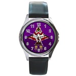 Toy Plane Outer Space Launching Round Metal Watch Front