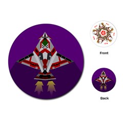 Toy Plane Outer Space Launching Playing Cards (round) by Sudhe