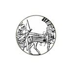 Line Art Drawing Ancient Chariot Hat Clip Ball Marker (4 pack) Front