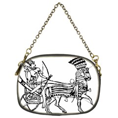 Line Art Drawing Ancient Chariot Chain Purse (one Side) by Sudhe