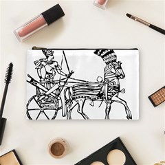 Line Art Drawing Ancient Chariot Cosmetic Bag (medium) by Sudhe