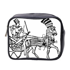 Line Art Drawing Ancient Chariot Mini Toiletries Bag (two Sides) by Sudhe