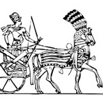 Line Art Drawing Ancient Chariot Deluxe Canvas 14  x 11  (Stretched) 14  x 11  x 1.5  Stretched Canvas