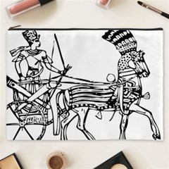 Line Art Drawing Ancient Chariot Cosmetic Bag (xxxl) by Sudhe