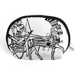 Line Art Drawing Ancient Chariot Accessory Pouch (medium) by Sudhe