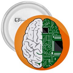 Technology Brain Digital Creative 3  Buttons by Sudhe