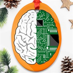 Technology Brain Digital Creative Ornament (oval) by Sudhe