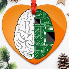 Technology Brain Digital Creative Ornament (heart) by Sudhe