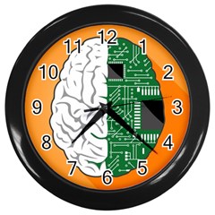 Technology Brain Digital Creative Wall Clock (black) by Sudhe