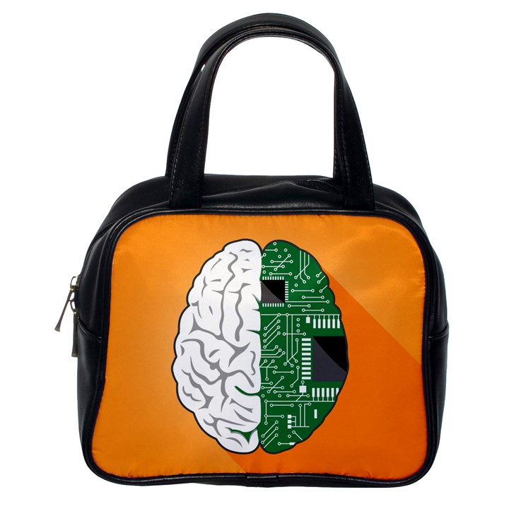 Technology Brain Digital Creative Classic Handbag (One Side)