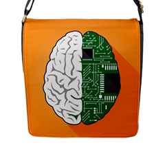 Technology Brain Digital Creative Flap Closure Messenger Bag (l) by Sudhe