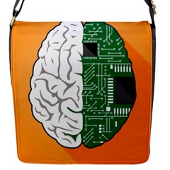 Technology Brain Digital Creative Flap Closure Messenger Bag (s) by Sudhe