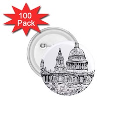 Line Art Architecture Church 1 75  Buttons (100 Pack)  by Sudhe