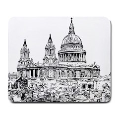 Line Art Architecture Church Large Mousepads by Sudhe