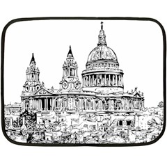 Line Art Architecture Church Double Sided Fleece Blanket (mini)  by Sudhe