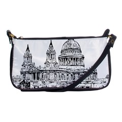 Line Art Architecture Church Shoulder Clutch Bag by Sudhe