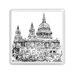 Line Art Architecture Church Memory Card Reader (square) by Sudhe