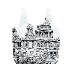 Line Art Architecture Church Full Print Recycle Bag (m) by Sudhe