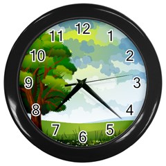 Landscape Nature Natural Sky Wall Clock (black) by Sudhe